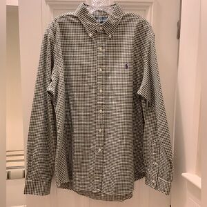 NW Partial Tags Ralph Lauren Men's Green / White Checkered Shirt Sz XL